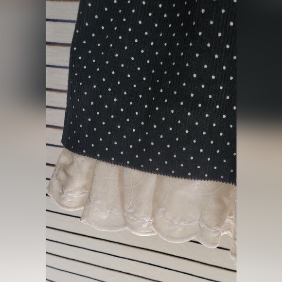 Vintage Corduroy Polka-dot Girls 7 Dress - Picture 5 of 8